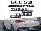 GLE53 COUPE AMG TURBO 4MATIC+ Rear Emblem glossy Black Badge Set for Mercedes Mercedes-Benz GLE