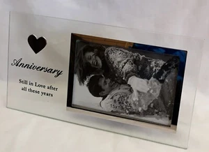 Anniversary Glass Heart Photo Frame - Bild 1 von 2