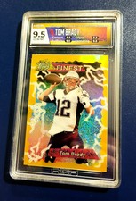 2015 Topps Finest 1995 Gold Refractor 1/1 Tom Brady Jersey # 12/199 BGS 9.5 Gem