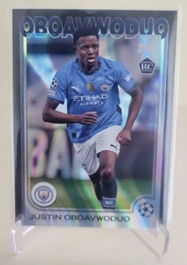 2024-25 TOPPS UEFA CLUB COMPETITIONS JUSTIN OBOAVWODUO RC BLACK FLOWFRACTOR #144 - Picture 1 of 2