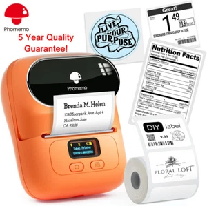 Phomemo M110 Wireless Label Maker Machine Bluetooth Thermal Printer Sticker LOT - Picture 1 of 33