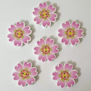 Pretty Flower Shape & Flower Pattern Buttons Size 25mm - Various Colours - Picture 1 of 19