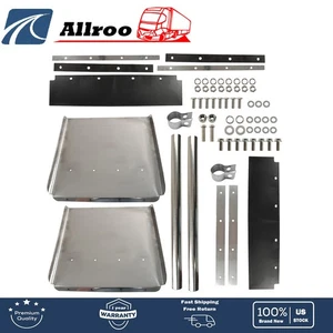 24"x24" Quarter Fender Set Stainless Steel Semi Truck - Foto 1 di 10