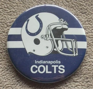 VINTAGE 1980er INDIANAPOLIS COLTS ☆HELM☆ 3 1/2" ☆SELTEN☆ NFL PIN PINBACK BUTTON - Bild 1 von 1