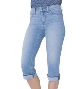 Pantalones de mezclilla cortos elásticos con puños Nydj Marilyn, talla 8  - Imagen 1 de 8