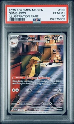 2025 POKEMON MEG EN-MEGA EVOLUTION ILLUSTRATION RARE #153 GUMSHOOS PSA 10 DONALD - Image 1 of 2