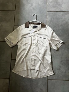 Abercrombie Silk Button Up Johnny Collar - Picture 1 of 3