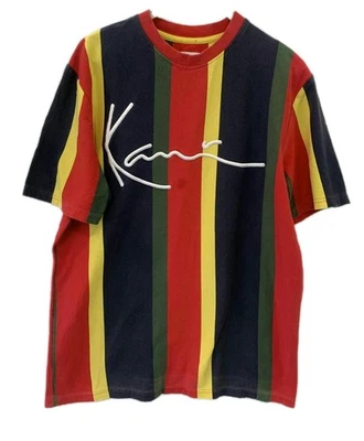 Camiseta Karl Kani Rayas Logo XS Multicolor Rojo Verde Amarillo Azul Marino Algodón #86 Foto 1 de 4