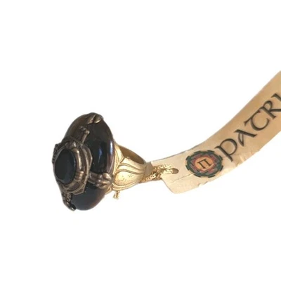 Anillo Partice vintage nuevo de colección, ónix y ojo de tigre, latón envejecido y bronce GP 7,5  Foto 1 de 4