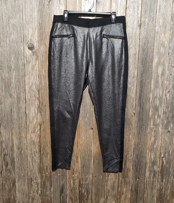 Rock & Republic XL Leggings Black Metallic Women's Pull On Pants - Image 1 of 4