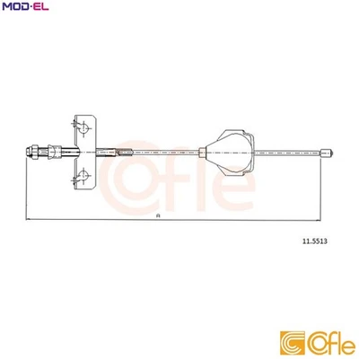 CABLE PULL PARKING BRAKE 92.11.5513 FOR FORD MONDEO/III/Turnier/Clipper/Mk/IV - Image 1 of 4