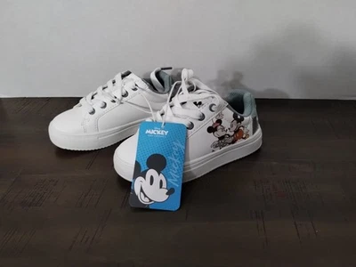Disney Mickey Mouse Minnie Mouse Tennis Shoes Toddler 9.0 White Teal Characters - Image 1 of 4