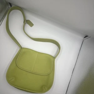 Rara borsa a tracolla vintage Old Coach 9034 patta ergo pelle verde made in USA - Foto 1 di 9