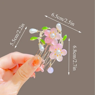 Green Bamboo Alloy Hairpin Chinese Hanfu Hair Accessories Antique Insert Comb ∂ - Image 1 of 4
