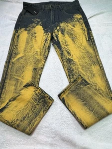 Fashion Men’s Distressed Denim Jeans Size 34x32 And Orange Bleached Grung Reg - Picture 1 of 9