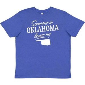 Inktastic Someone In Oklahoma Loves Me Youth T-Shirt State Home Family Kids Gift - Picture 1 of 5