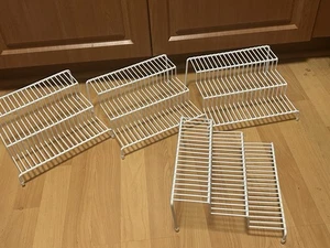 4 x Weiß Beschichtet Stahldraht 3 Ebenen Gewürzregal Regal Organizer 10,75" x 9" x 4,5" - Bild 1 von 6