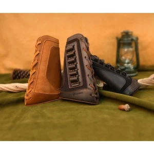 Leder Gewehr Hinterschaft Jagd Flinte Magazintasche für .308 .22LR 12GA .357 - Bild 1 von 70