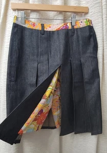 Evisu Rare Vintage Late 90s One pocket jeans Skirt Skort Size S - Picture 1 of 24