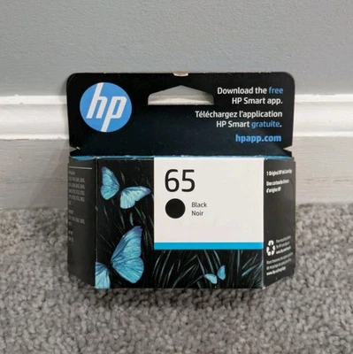 Nuevo cartucho de tinta negro HP 65 genuino OEM N9K02AN sellado caducidad 04/2027 Foto 1 de 3