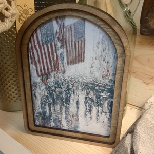 Patriotic Americana Print Sign Home Decor Shelf Sitter - Picture 1 of 1