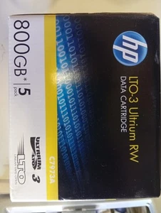 DATA CARTRIDGE HP LTO-3 ULTRIUM RW 800GB NUOVE SIGILLATE 7 Confezioni Da 5 - Photo 1/2