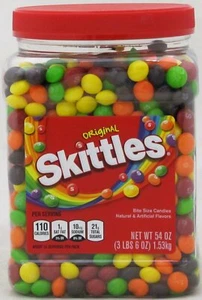 Skittles Original Fruit Candy 54 oz Tub Bulk Vending Candies OVER 3 LBS Assorted - Picture 1 of 7