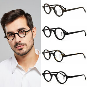 38mm Small Round Vintage Eyeglass Frames Acetate Rx-able Spectacles Glasses