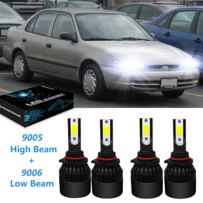 适用于 Geo Prizm 1993 - 1997 - 6000K LED 车头灯高低光束灯泡数量 4 — 第 1/4 张图片