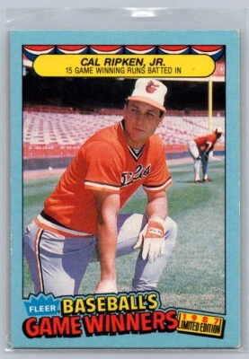 1987 Fleer Baseball's Game Winners #37 Cal Ripken, Jr. - Image 1 of 2