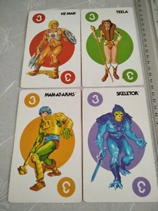 vintage MOTU masters of the univers MATTEL 1984 - set 4 large trading cards / E - Imagen 1 de 2