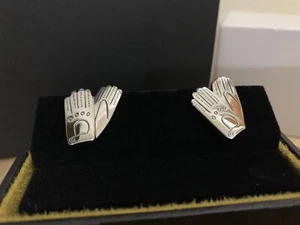 DUNHILL LONDON SILVER TONE DRIVING GLOVES CUFFLINKS - Picture 1 of 7
