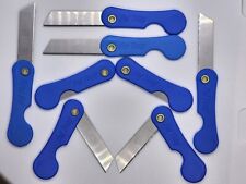 8 Slim Folding Razor Knife Blue for SERE Survival Tool Kit Utility Blade FeiTong