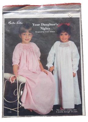 Martha Pullen Your Daughter's Nighty Nightgown Smocking Pattern 6 mos - 14 yr - Image 1 of 2