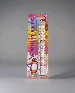 New~ Lisa Frank 3ct SNOWFLAKES  Holiday Pencil Collection ~Sealed Unsharpened - Picture 1 of 6