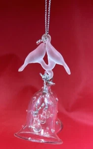 De Colección Campanas Pájaros del Amor Adorno de Navidad Vidrio Transparente Colgante Timbre Vacaciones - Imagen 1 de 6