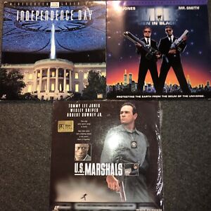 3 LOT Laserdiscs U.S Marshalls, Independance Day AC-3 Men in Black TESTED