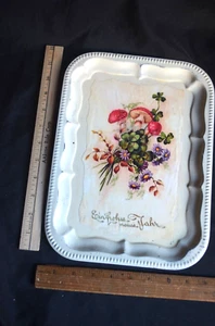 Decorative Mushroom Tray Wall Hang Shabby French Floral - Picture 1 of 5