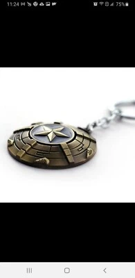 Chaveiro Captain America Shield rotativo bronze - Imagem 1 de 4