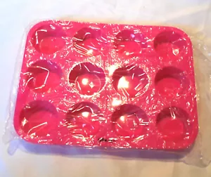 Nuovo Silico Art Silicone Cottura Torta Caramelle Muffin 12 Cupcakes Rosa - Foto 1 di 3