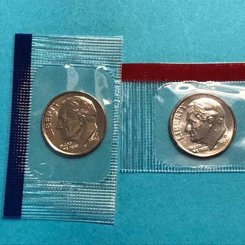 1997 P&D Roosevelt Dime  in US Mint Cello Unc   FREE SHIP Cover