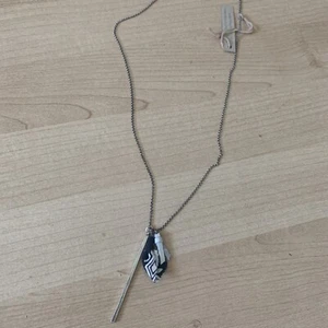 CHAN LUU NWT STERLING SILVER 23" NAVYMIX BANDANA&LEATHER UNISEX NECKLACE - Picture 1 of 4