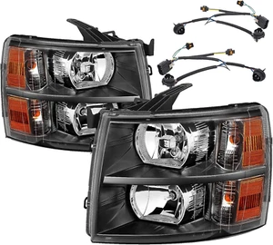 Scheinwerfer Ersatz für 08-14 Chevy Silverado (07 New Body Style) schwarz - Bild 1 von 12
