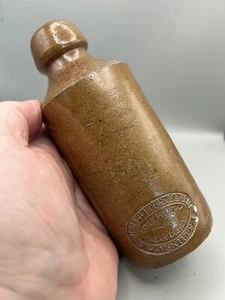 SCHÖNE FRÜHE ECHTE 1860ER-1870ER INGWERBIERFLASCHE WERBUNG BOURNE DENBY - Bild 1 von 5