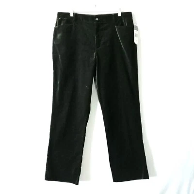 Chaps Est. nuevo con etiquetas Pantalón de terciopelo negro de tiro alto 1978 para mujer talla 16 Foto 1 de 4