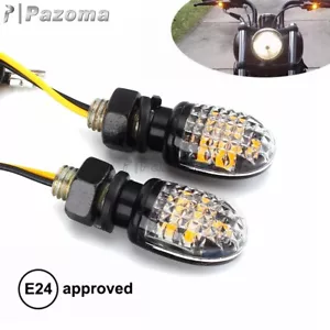 Motorcycle Turn Signals Clear Lens LED Small Blinker Indicator Lamp For Honda - Picture 1 of 12