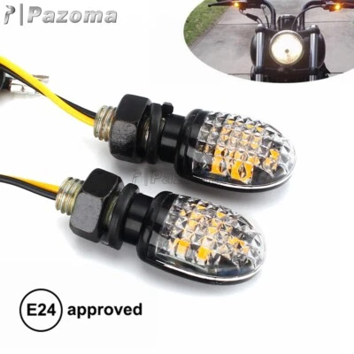 Lámpara indicadora intermitente pequeña LED lente transparente señales de giro para motocicleta para Honda Foto 1 de 4