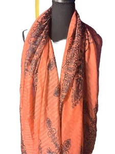 Lava Accessories Scarf Women's 2-in-1 Scarf-Shawl Wrap in Coral Rose & Blue NWT - Picture 1 of 4