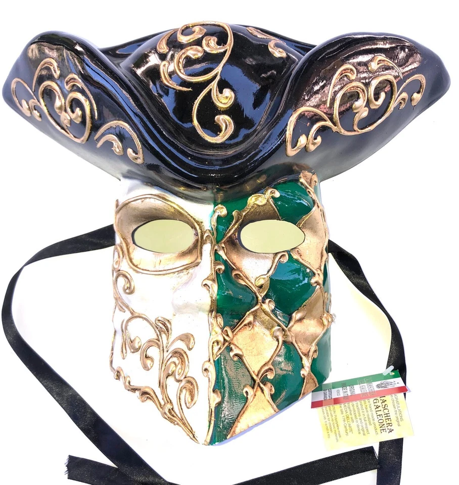 GREEN GOLD CASANOVA MAMO VENETIAN MASK - Image 1 of 1
