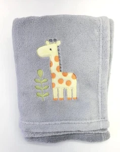 Target Circo Gray Baby Blanket Yellow Giraffe Orange Spots Green Leaves Plush - Picture 1 of 7